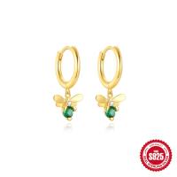 Gold Bee Charm Huggie Earrings