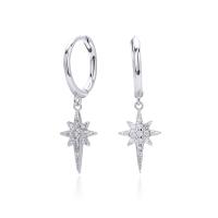 Silver Celestial Star Hoop Earrings
