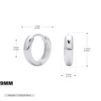 Large Silver Huggie Hoop Earrings