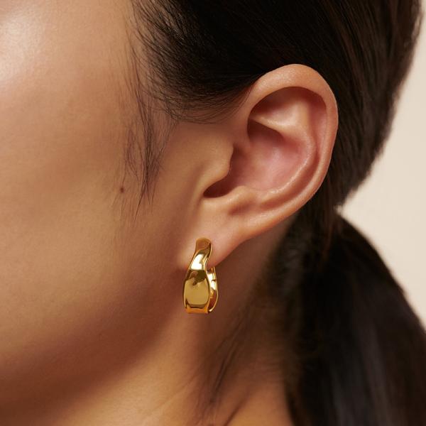 Gold High-Polish Huggie Earrings