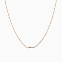 925 Silver Gold Chain Necklace with Multicolor Stones