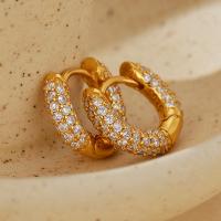 Gold-Tone Pavé Huggie Earrings