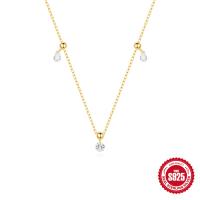 925 Silver Gold-Tone Cubic Zirconia Necklace