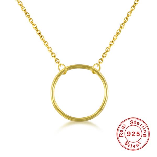 Gold-Tone Circle Pendant Necklace