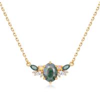 Gold Floral Mixed Stone Pendant Necklace
