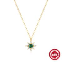 Gold Finish Green Stone Pendant Necklace