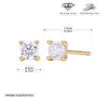 Gold Zircon Stud Earrings