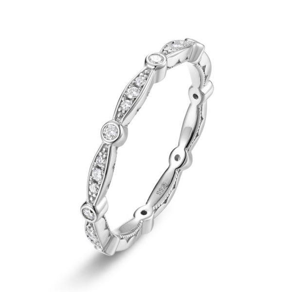 Sterling Silver Cubic Zirconia Eternity Band