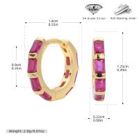 Gold Pink Zircon Huggie Earrings