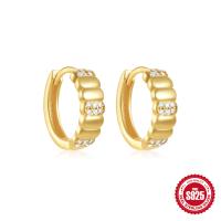 Gold-Plated Pavé Zirconia Huggie Earrings