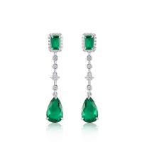 Emerald Geometric Dangle Earrings