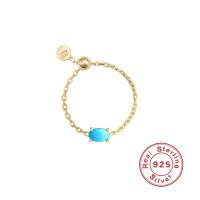 Gold-Plated Turquoise Chain Ring