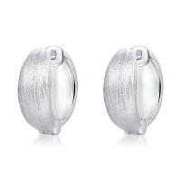 Brushed Silver Huggie Earrings