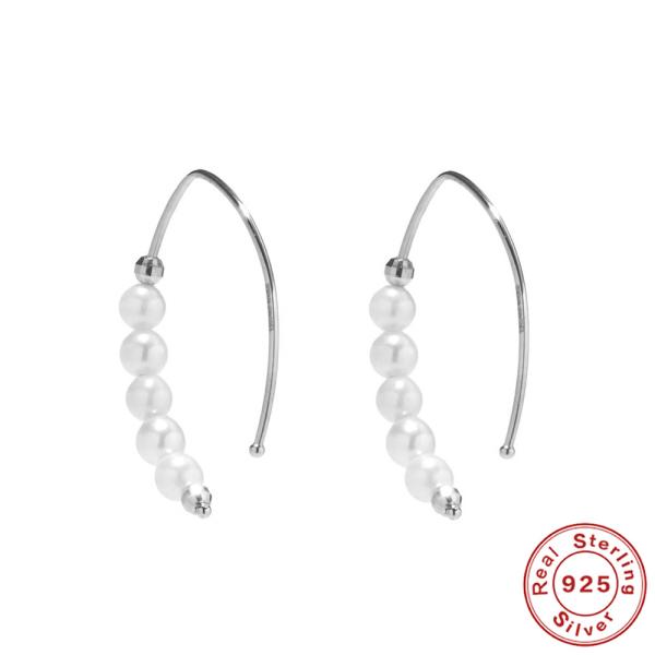 925 Silver Pearl Threader Earrings