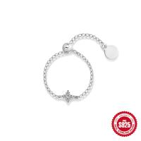 925 Silver Geometric Adjustable Chain Ring