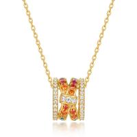 Gold Multicolor Pavé Pendant Necklace