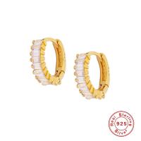 Gold-Plated Cubic Zirconia Huggie Earrings