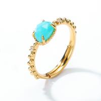 Turquoise Gold Band Ring
