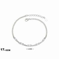 Silver Cubic Zirconia Chain Bracelet