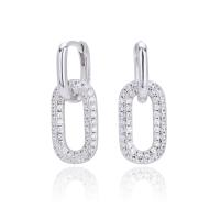 Silver Geometric Dangle Earrings