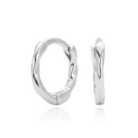 Twisted Silver Small Hoop Earrings