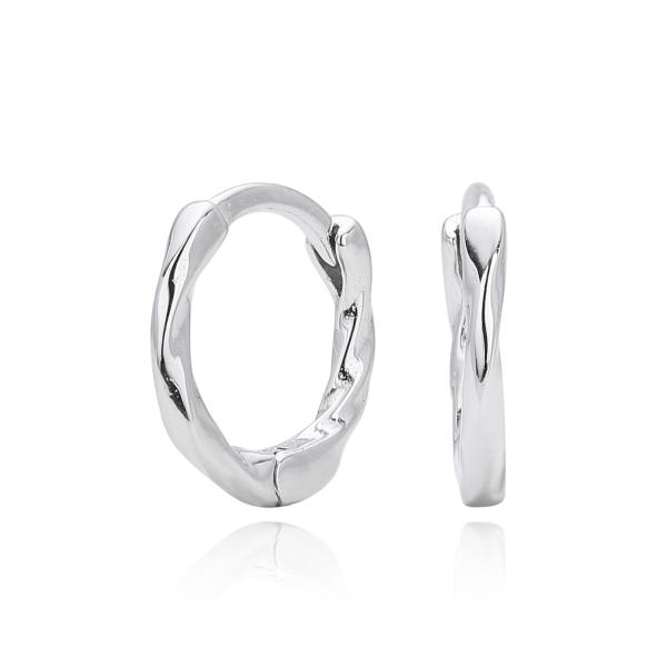 Twisted Silver Small Hoop Earrings