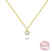 Gold-Tone Bezel-Set Cubic Zirconia Pendant Necklace
