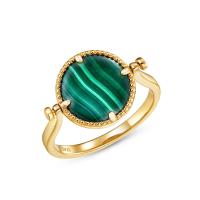 Gold-Plated Green Stone Ring