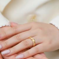 Gold Two-Tone Textured Band Ring