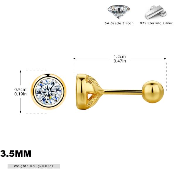 Gold-Tone Bezel-Set Stud Earrings