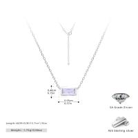 Silver Purple Zircon Pendant Necklace