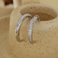 Delicate Silver Pavé Hoop Earrings