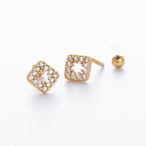 Gold Geometric Stud Earrings