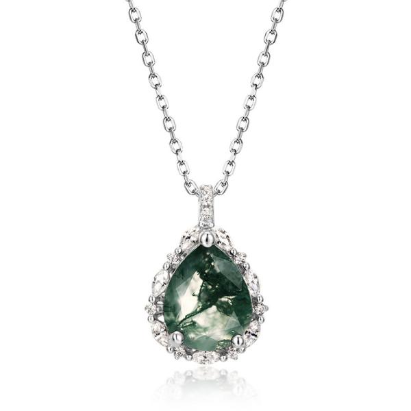 Sterling Silver Green Pendant Necklace