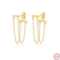 Gold-Plated Chain Threader Earrings