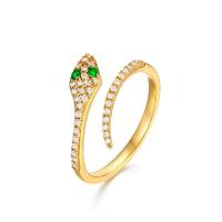 Gold Snake Motif Pavé Band Ring