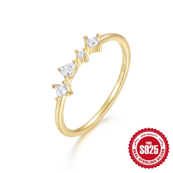 Gold-Plated Minimalist Cubic Zirconia Band