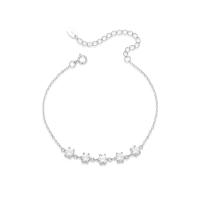 Delicate Silver Cubic Zirconia Chain Bracelet