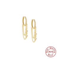 Gold-Plated Pavé Chandelier Earrings