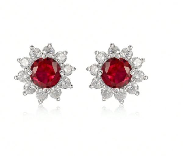 Sterling Silver Floral Stud Earrings