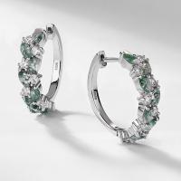 Floral Mixed Stone Hoop Earrings