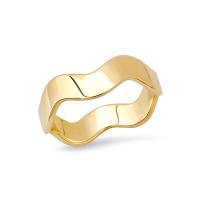 Gold Wavy Geometric Band Ring