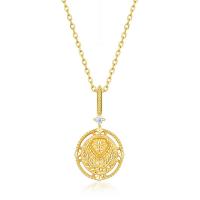Gold Geometric Medallion Pendant Necklace