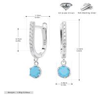 Silver Blue Zirconia Drop Earrings