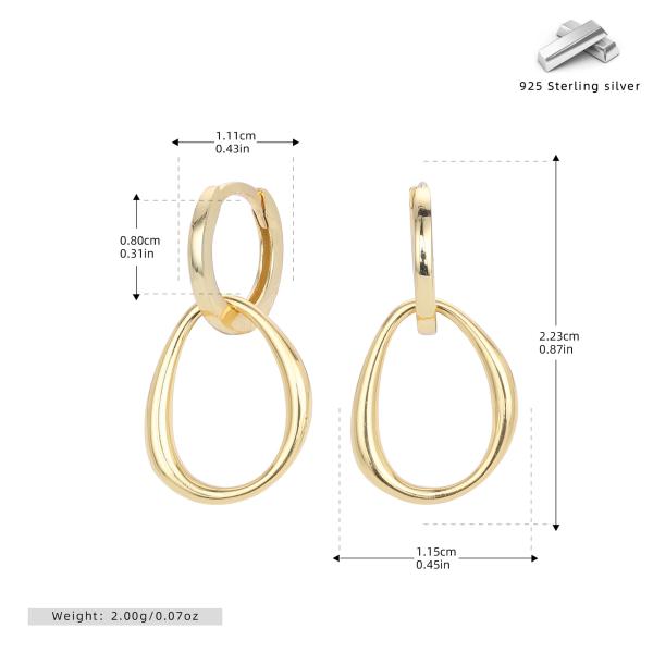 Gold Geometric Medium Hoop Earrings
