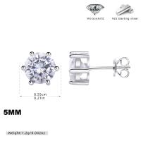 Moissanite Silver Stud Earring