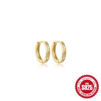 Gold-Plated Cubic Zirconia Huggie Earrings