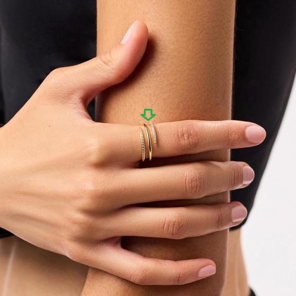 Delicate Gold Pavé Cubic Zirconia Band Ring