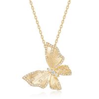 Butterfly Pavé Gold Pendant Necklace