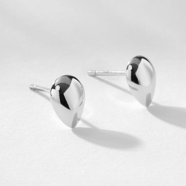 Silver Teardrop Stud Earrings